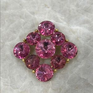 Elegant Pink Gemstone Brooch